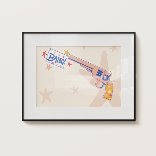 Bang Handgun Art Print